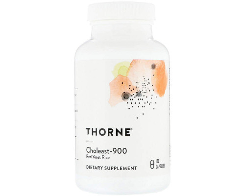 Красный дрожжевой рис, Choleast-900, Thorne, 120 капсул (900 мг на капсулу)