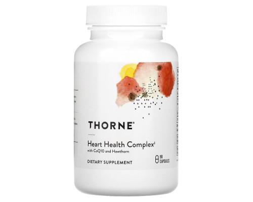Поддержка здоровья сердца с CoQ10 и боярышником, Heart Health Complex, Thorne, комплекс, 90 капсул