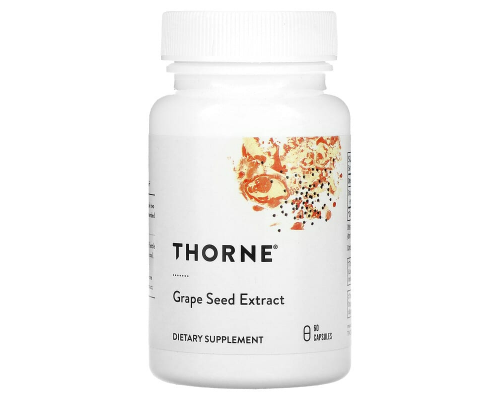 Экстракт виноградных косточек, Grape Seed Extract, Thorne, 60 капсул (100 мг на капсулу)