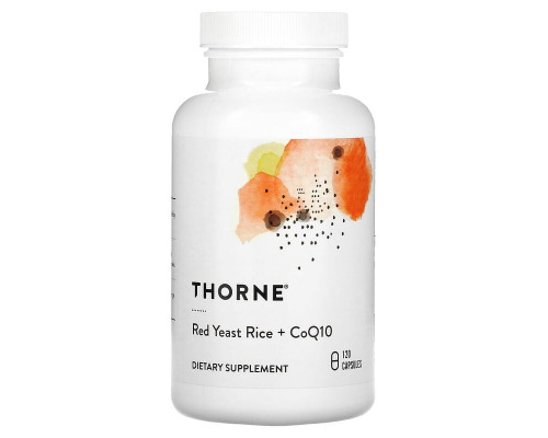 Красный дрожжевой рис с коэнзимом, Red Yeast Rice + CoQ10, Thorne, 120 капсул
