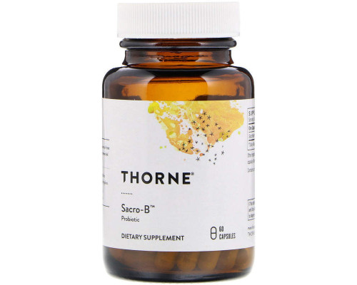 Сахаромицеты буларди, пробиотик, Sacro-B Probiotic, Thorne, 60 капсул
