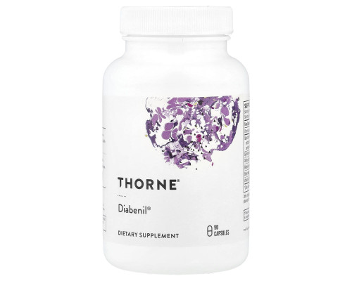 Норма сахара в крови, Diabenil, Thorne, 90 капсул