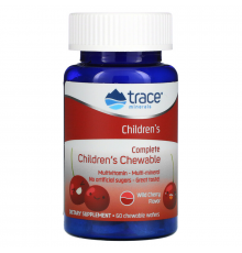 Мультивитамины для детей, Complete Multi Children's, Trace Minerals, со вкусом дикой вишни, 60 жевательных вафель