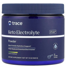 Кето-электролитный порошок, без сахара, вкус лимона и лайма, Keto Electrolyte Powder, Trace, 369 г