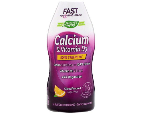 Кальцій і вітамін D3, Calcium & Vitamin D3, Nature's Way, цитрус, 480 мл