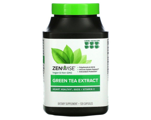 Зеленый чай экстракт, Green Tea Extract, Zenwise Health, 120 капсул