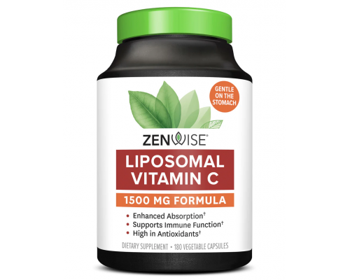 Липосомальный витамин C, Vitamin C, Zenwise Health, 1500 мг, 180 веганских капсул