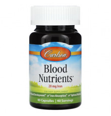 Комплекс для сердца и сосудов, Blood Nutrients, Carlson, 40 капсул