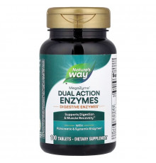 Ферменты для мышц и пищеварения, Mega-Zyme, Dual Action Enzymes, Nature's Way, двойного действия, 100 таблеток