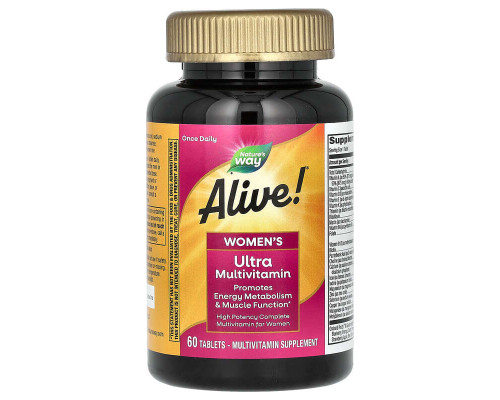 Мультивитамины для женщин, Alive!, Women's Multi-Vitamin, Nature's Way, 60 таблеток
