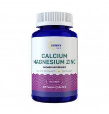 Кальций, магний, цинк, Calcium, Magnesium, Zinc, Sunny Caps, 100 капсул