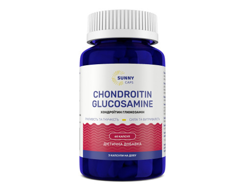 Хондроитин  Глюкозамин, Chondroitin and Glucosamine Powerful, Sunny Caps, 60 капсул