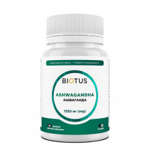 Ашваганда, Ashwagandha, Biotus, 1350 мг, 60 капсул