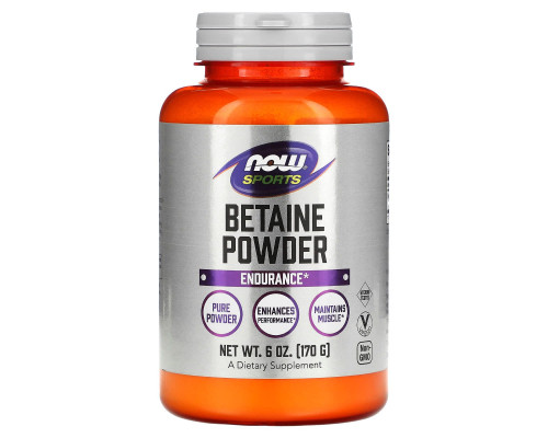 Бетаин, Betaine, Now Foods, Sports, порошок, 170 г