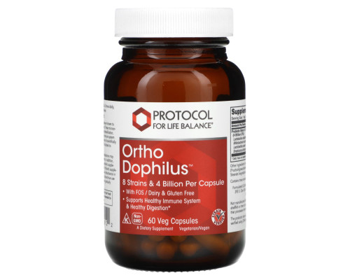 Пробиотики дофилус, Ortho Dophilus, Protocol for Life Balance, 60 растительных капсул