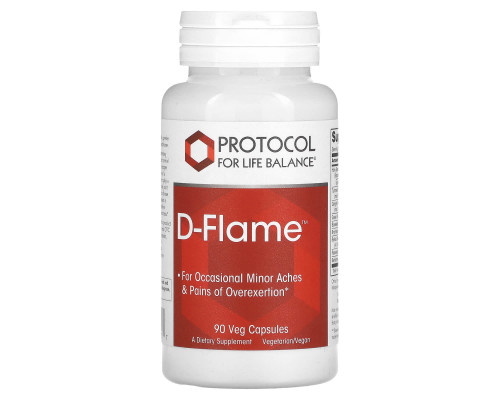 Поддержка здоровья суставов и снижение периодическиой боли, D-Flame, Protocol for Life Balance, 90 растительных капсул