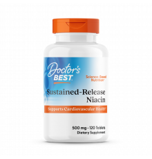 Витамин В3 (ниацин), Niacin, Doctor's Best, 500 мг, 120 таблеток