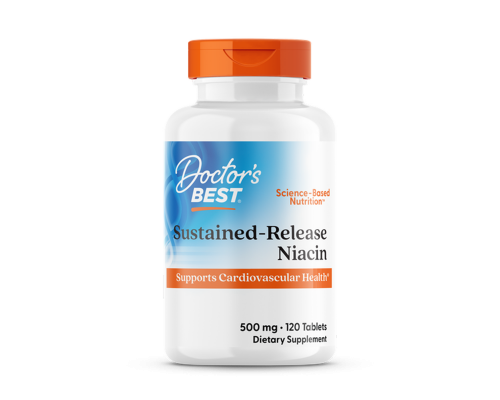 Витамин В3 (ниацин), Niacin, Doctor's Best, 500 мг, 120 таблеток