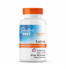 Лютеин, Lutein, Doctors Best, лютемакс, 20 мг, 180 капсул