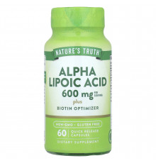 Альфа-ліпоєва кислота, Alpha Lipoic Acid, Vitamins, Nature's Truth, 60 капсул швидкого вивільнення