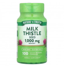 Расторопша, Milk Thistle Seed Extract, Nature's Truth, экстракт семян, 1000 мг, 100 быстродействующих капсул