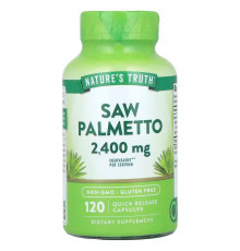 Со Пальметто, Saw Palmeto, Nature's Truth, 2400 мг, 120 капсул швидкого вивільнення (1200 мг на капсулу)