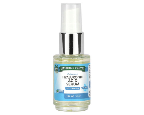 Сыворотка для лица с гиалуроновой кислотой, Hyaluronic Acid Serum, Nature's Truth, без запаха, 30 мл