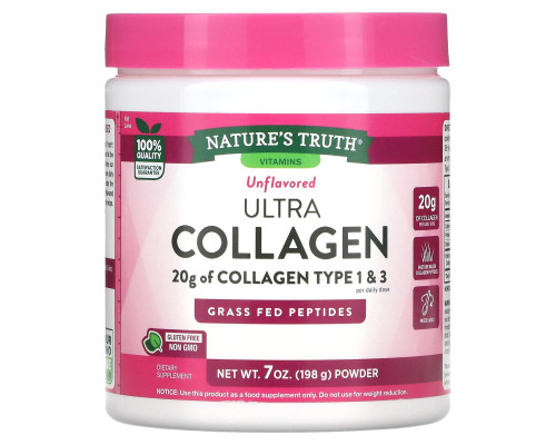 Коллаген, Ultra Collagen, Nature's Truth, порошок, без ароматизаторов, 198 г