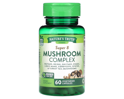 Грибний комплекс, Super 8 Mushroom Complex, Nature's Truth, 60 вегетаріанських капсул