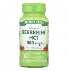 Берберін, Advanced Berberine, Nature's Truth, 500 мг, 60 вегетаріанських капсул (250 мг у капсулі)