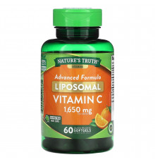 Витамин С, Liposomal Vitamin C, Nature's Truth, липосомальный, 1650 мг, 60 гелевых капсул быстрого высвобождения (550 мг в капсуле)