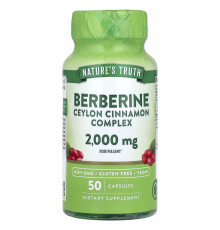 Берберін з цейлонською корицею, Berberine Ceylon Cinnamon Complex, Nature's Truth, комплекс, 2000 мг, 50 капсул