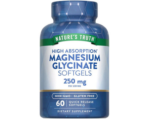Магній гліцинат, Magnesium Glycinate (Mag Set), Nature's Truth, з високим ступенем засвоєння, 250 мг, 60 гелевих капсул