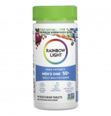 Мультивитамины для мужчин 50+, Men's One 50+, Rainbow Light, ежедневные, высокая потенция, 60 вегетарианских таблеток