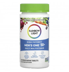 Мультивитамины для мужчин 50+, Men's One 50+, Rainbow Light, ежедневные, высокая потенция, 120 вегетарианских таблеток