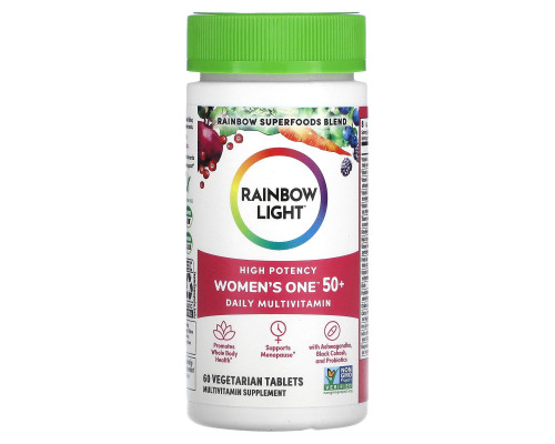Мультивитамины для женщин 50+, Women's One 50+, Rainbow Light, ежедневные, 60 вегетарианских таблеток