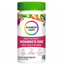 Мультивитамины для женщин, Women's One High Potency Daily Multivitamin, Rainbow Light, высокая эффективность, 120 вегетарианских таблеток
