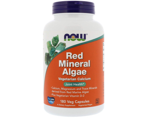 Красные водоросли, Red Mineral Algae, Now Foods, минеральные, 180 вегетарианских капсул