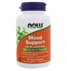 Поддержка настроения со зверобоем, Mood Support, Now Foods, 90 вегетарианских капсул