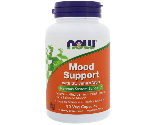 Поддержка настроения со зверобоем, Mood Support, Now Foods, 90 вегетарианских капсул