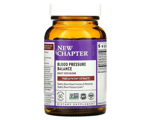 Поддержка артериального давления, Blood Pressure, New Chapter, 60 капсул