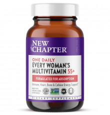 Мультивитамины для женщин 55+, Every Woman's 55+ Multivitamin, New Chapter, 1 в день, 96 вегетарианских таблеток