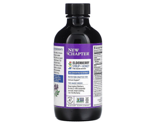 Сироп бузины + мед, Elderberry Syrup, New Chapter, Kids, для детей от 2 лет, 118 мл