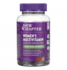 Мультивитамины для женщин, Women's Multivitamin, New Chapter, вкус ягодно-цитрусовый, 75 жевательных конфет