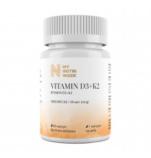 Витамин D3+K2, Vitamin D3+K2, My Nutri Week, 5000 МЕ/50 мкг, 60 капсул