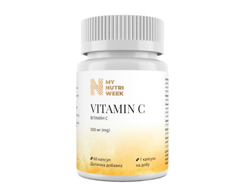 Витамин С, Vitamin C, My Nutri Week, 500 мг, 60 капсул