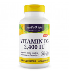 Витамин D3 с маслом МСТ, Vitamin D3, Healthy Origins, 2400 МЕ, 360 гелевых капсул