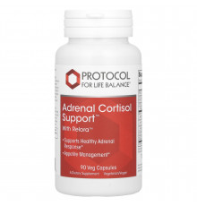Поддержка надпочечников, Adrenal Cortisol Support, Protocol for Life Balance, 90 вегетарианских капсул
