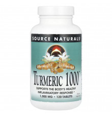 Куркума,Turmeric 1000, Source Naturals, 1000 мг, 120 таблеток