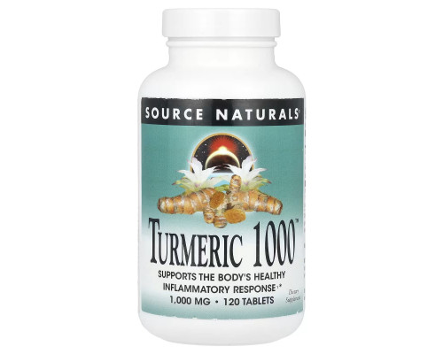 Куркума,Turmeric 1000, Source Naturals, 1000 мг, 120 таблеток